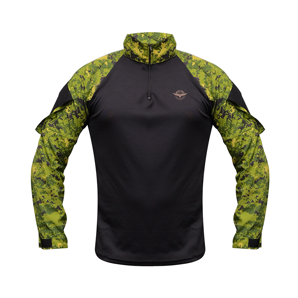 Military Combat Long Sleeve T-Shirt Green & Black