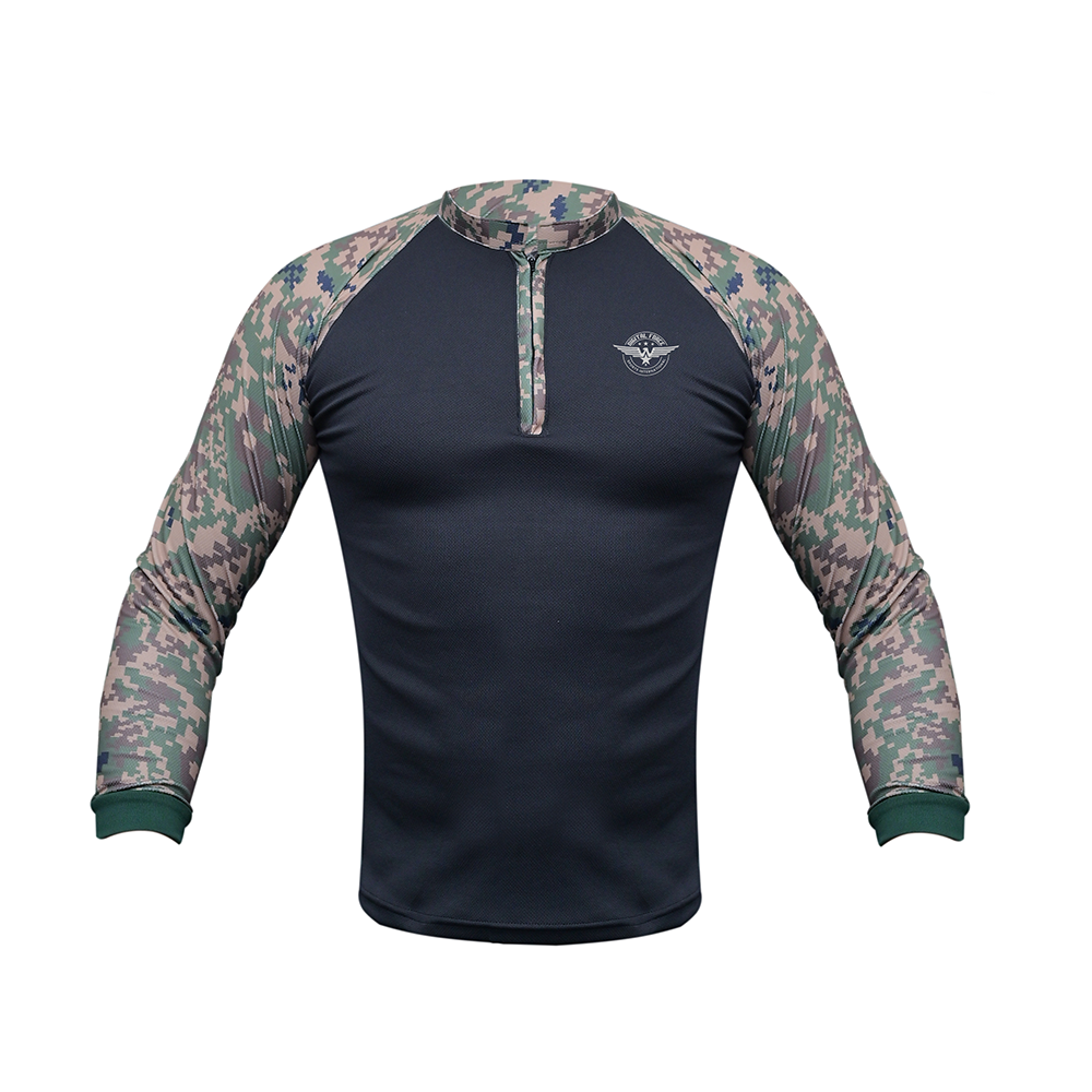 Military Combat Long Sleeve Zip T-Shirts